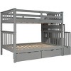 Streamdale Full Over Full Bunk Bed with Shelves and 6 Storage Drawers, Gray - 3 of 4
