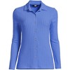 Lands' End Women's Long Sleeve Wide Rib Button Front Polo - 2 of 2