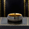Jewelry Avalanche 8mm Gold & Black IP Honeycomb Inlay Tungsten Carbide Mens Wedding Band - 3 of 4