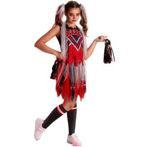 HalloweenCostumes.com Scare U Cheerleader Sustainable Materials Girl's Costume | Cheerleader Costumes - 1 of 4