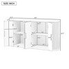 63" Vertical Striped Door Storage Cabinet with Metal Handles, Adjustable Shelves, Modern Sideboard Buffet for Entryway, Dining, Living Room - 2 of 4