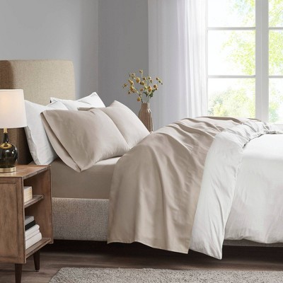 California King White Cotton Polyester Deep Pocket Sheet Set