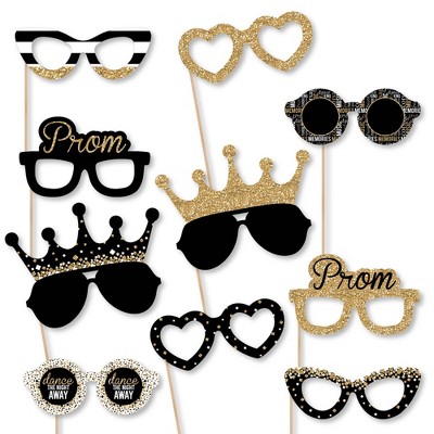 Big Dot of Happiness Las Vegas Glasses - Paper Card Stock Casino Party  Photo Booth Props Kit - 10 Count