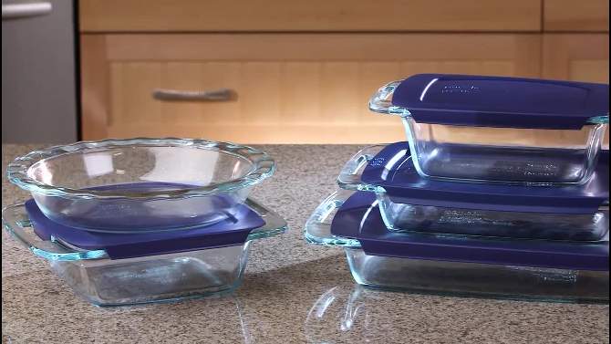 Pyrex Easy Grab 8pc Glass Bake and Store Set, 2 of 10, play video