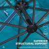 PURPLE LEAF Cantilever Umbrella Left-right Tilting Swivel Square Patio Umbrella Outdoor Offset Aluminum Umbrella with 360°Rotation With Base - 4 of 4
