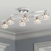 Possini Euro Design Modern Ceiling Light Semi Flush Mount Fixture 30 1/2" Wide Chrome 6-Light Clear Glass Crystal Cube Shades for Bedroom Kitchen - 2 of 4