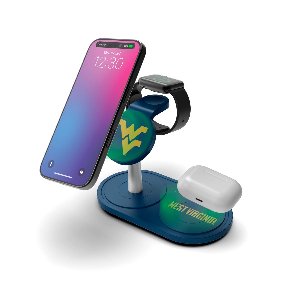 SOAR NCAA 3-in-1 Wireless Charging Station- West Virginia Mountaineers - thumbnail 2