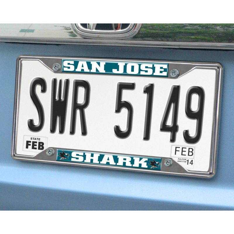 NHL San Jose Sharks Chrome Metal License Plate Frame - Durable, Vibrant Team Colors, Secure Fit, 2 of 4