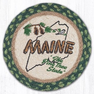 Earth Rugs Maine Forest Decor – 10" Round Pine Hot Pad by Harry W. Smith - 1 of 3