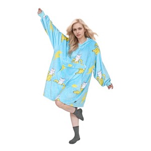 Tirrinia Women's Hoodie Sweatshirt, Casual Pullover Sweater, Soft Comfy Blanket Hoodie Sweatshirt, One Size Fits All, Gift for her - 1 of 4