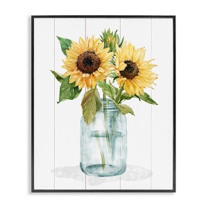 Stupell Industries Yellow Sunflowers Country jar Framed Giclee Art - 1 of 4