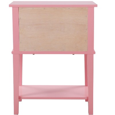Newton Pink 2-Drawer Nightstand with Open Shelf