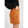 Women's Button-Up Suede Mini Skirt - BluIvy - 3 of 4