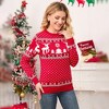 Pullover Christmas Sweaters for Women Long Sleeve Crew Neck Sweater with Snowflakes Pattern Sweater Jacquard Knit Sweater - 3 of 4