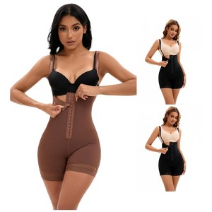 INSPIRE CHIC Women's 3 Packs Cami Convertible Straps Tummy Control Front Hook Closure Body Shapers - 1 of 4
