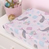 NoJo Sugar Reef Mermaid Pink, Aqua, Gray Super Soft Contoured Changing Pad Cover - 3 of 4