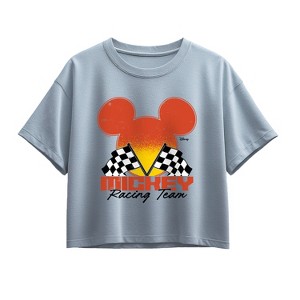 Girls' - Disney - Mm Racing Short Sleeve Boxy Graphic T-Shirt - 1 of 2
