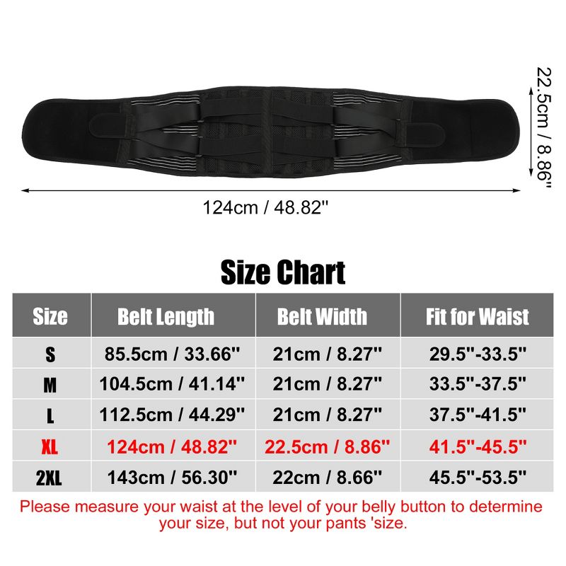 Unique Bargains Back Brace for Lower Back Pain Women Men Breathable Lumbar Support Belt for Ease Herniated Disc Scoliosis, 4 of 7