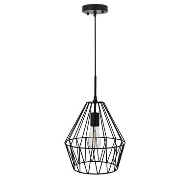 Candor Black Metal and Glass Pendant Light