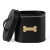 Park Life Designs 50 fl oz Cheshire Oval Dog Treat Canister Food Storage Container - Black - 2 of 4