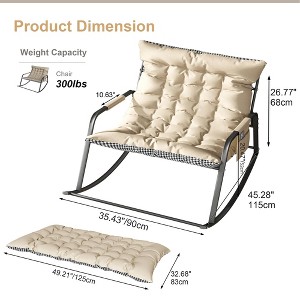 Gulches Off White AllSeason Rocking Chair, Metal Frame Lounge Recliner with Cushions, Armrests & Storage, Ergonomic Design for Indoor/Outdoor Use - 1 of 4