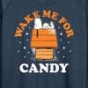 Women's - Peanuts - Wake Me For Candy Lightweight French Terry Wide Neck Long Sleeve Shirt - 2 of 4