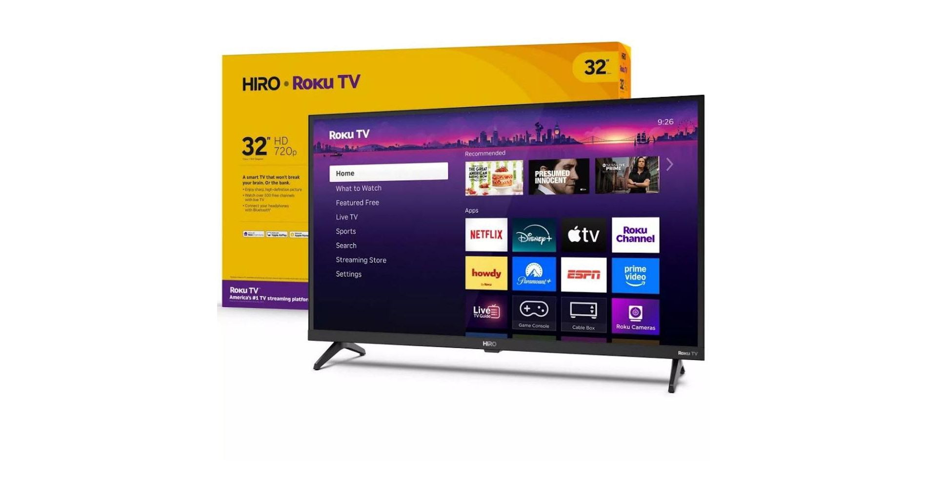 Refurbished: Hiro 32" 720p HD Smart TV Flat Screen LED Television with Roku TV and Dolby Audio for Streaming H32C2C4 Manufacturer Refurbished