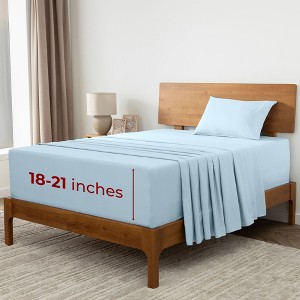 Mellanni 1800 Bed Sheet Set With DEEP Fitted Sheet - 1 of 3