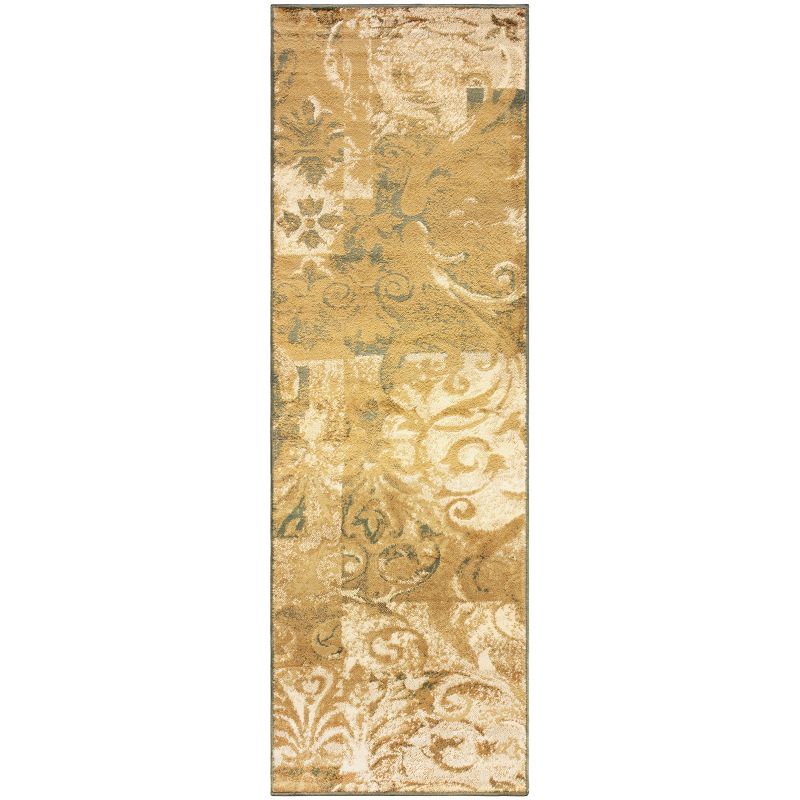 Modern Contemporary Traditional Cobblestone Patchwork Scroll Abstract Floral Blossoms Botanical High-Traffic Indoor Area Rug by Blue Nile Mills, 1 of 5