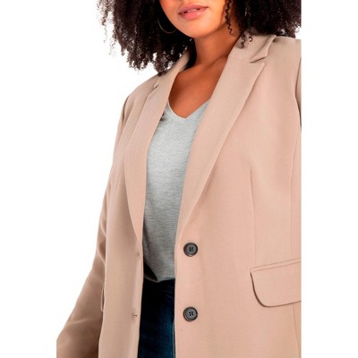 ELOQUII Women's Plus Size The 365 Semi Stretch Two Button Blazer