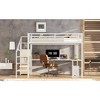 Vynxaria Queen Size Loft Bed with L-shaped Desk and USB, Metal Loft Bed with Wardrobe and Adjustable Shelf, High Loft Bed - 4 of 4