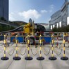 VEVOR Adjustable Traffic Delineator Post Cones, 6 Pack, Traffic Safety Delineator Barrier with Fillable Base 8FT Chain, Yellow&Black - 2 of 4