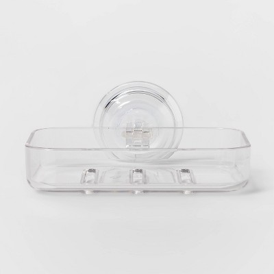 Idesign Everett Push Lock Suction Soap Dish Silver : Target