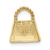 Black Bow Jewelry 14k Yellow Gold & White Rhodium Purse Slide Pendant, 11mm (7/16 inch) - 3 of 4