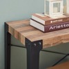 Modern Industrial Console Table Metal/Distressed Wood - Danya B.: Entryway, Black Frame, with Storage Shelf - 4 of 4
