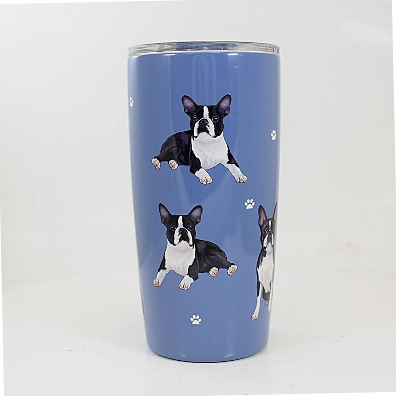E & S Imports 7.0 Inch Boston Terrier Serengeti Tumbler Hot Or Cold Beverages Tumblers, 1 of 4