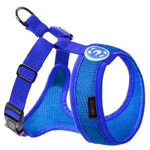 Gooby Freedom Harness II, Choke Free Mesh Harness for Small Dogs with Microsuede Straps, Blue, Medium - 1 of 1