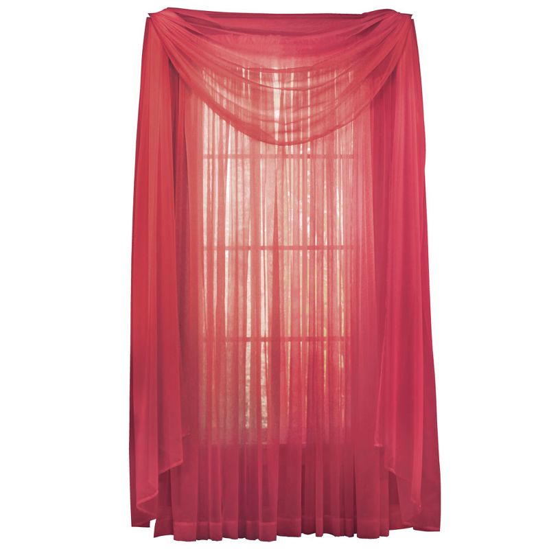 Collections Etc Sheer Window Scarf Curtain, Single Panel,, 1 of 4