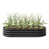 NAYSAYE Planter Raised Garden Bed Large Metal Planter for Plants Vegetables Flowers for Indoor Outdoor Garden, Black, 70.86"*35.43"*11.42" - 2 of 4