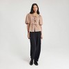 Women's Bubble Sleeve Tie-Front Blouse - A New Day™ - 2 of 4