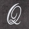 Avanti  Granite with Silver Script Monogram Bath Towel Letter   Q - 2 of 3