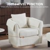 Aukfa Modern Swivel Accent Chair & Ottoman Set - Chenille Barrel Armchair with Removable Pillow ,2 Armrest Covers for Living Room, Bedroom - 3 of 4