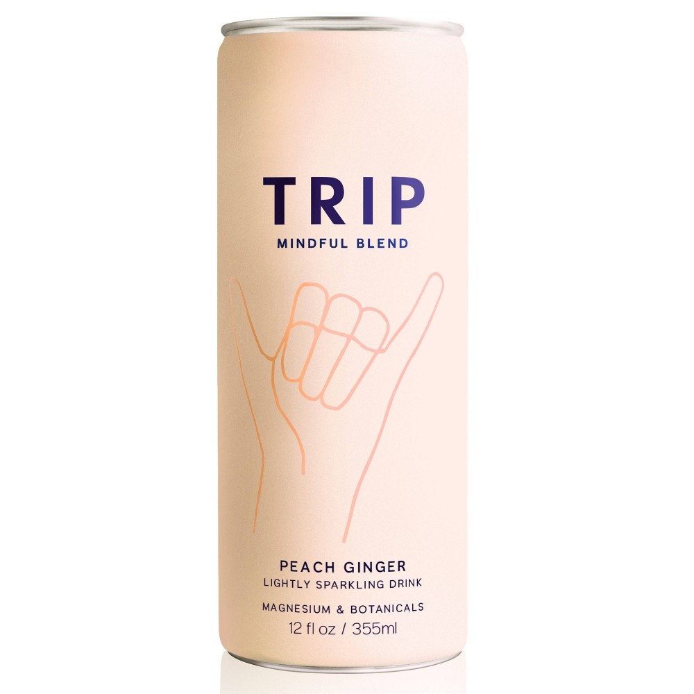 TRIP Mindful Blend Peach Ginger Magnesium Botanical Seltzer - 12 fl oz can