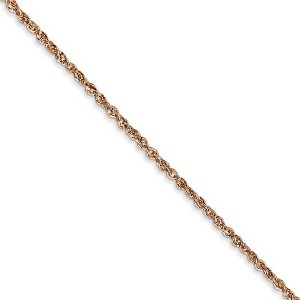 Black Bow Jewelry 1.7mm, 14k Rose Gold, Diamond Cut Solid Ropa Chain Necklace - 1 of 4