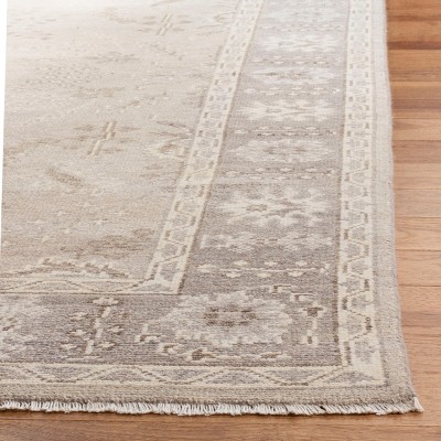 Hand-Knotted Beige Wool Rectangular 8' x 10' Area Rug