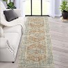 Vintage Washable Area Rugs, Low Pile Soft Carpet with Distressed Trellis Pattern, Foldable Thin Indoor Accent Rug for Living Room Bedroom Dining Room - 2 of 4