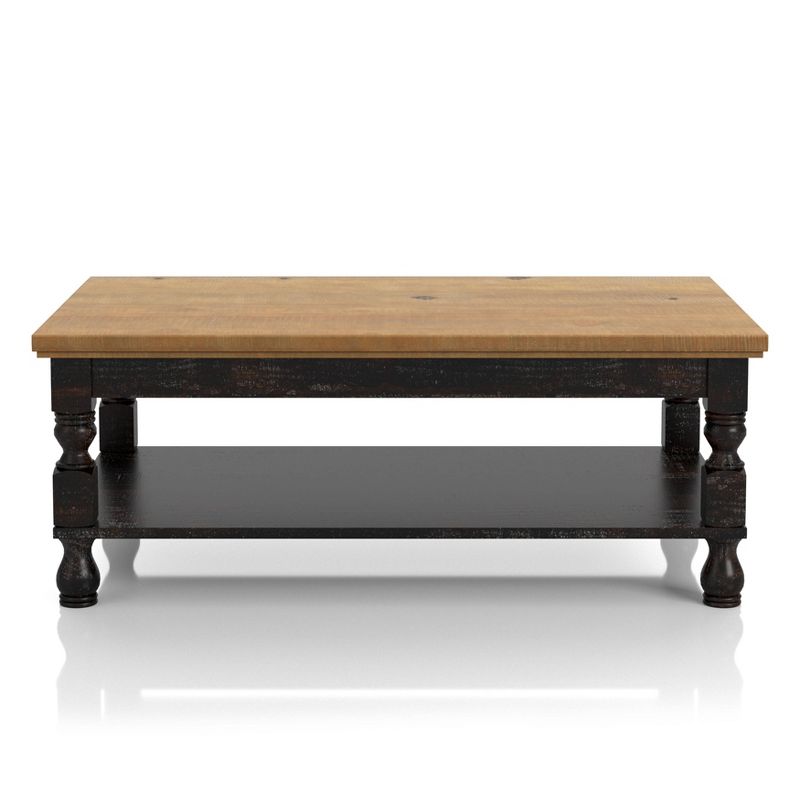 Philoree Wooden Traditional Coffee Table Antique Black and Oak - HOMES: Inside + Out, 6 of 8