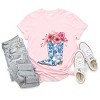 Simply Sage Market Cowboy Boots Floral Short Sleeve Tee - 3 of 4