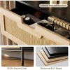 Natural Rattan 5 Drawer Dresser, Wooden Chest of Drawer, Farmhouse Storage Cabinet with Metal Legs, Modern Dresser for Bedroom, Living Room - 3 of 4