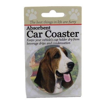 Car Coaster 2.5" Basset Hound Car Coaster Absorbant E & S Pet  -  Coasters